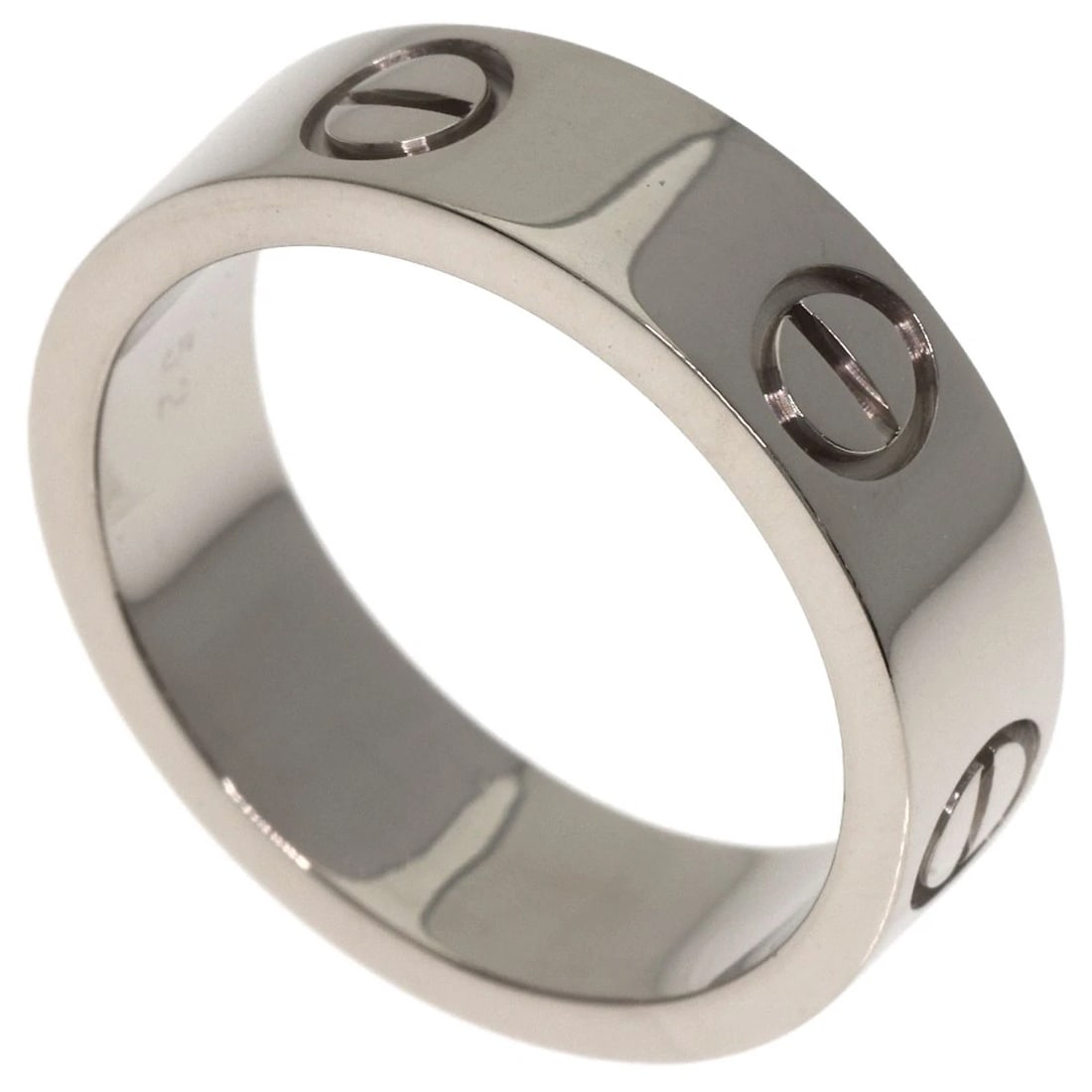 CARTIER LOVE RING K18 WHITE GOLD: CARTIER love Ring K18 White Gold Brand: CARTIER Type: Ring Material: K18 White Gold, Color: Exterior Color Silver Size: 6.25 (US) Accessories: None Accessories Notice: When purchasing pre-