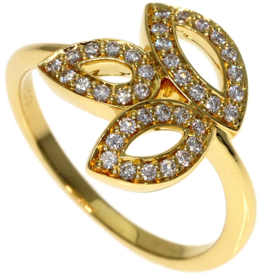 HARRY WINSTON LILY CLUSTER DIAMOND RING: HARRY WINSTON Lily Cluster Diamond Ring Brand: HARRY WINSTON Type: Ring Material: K18 Yellow Gold, Main Stone/Creation Natural Color: Exterior Color Gold Size: 4.25 (US) Accessories: None