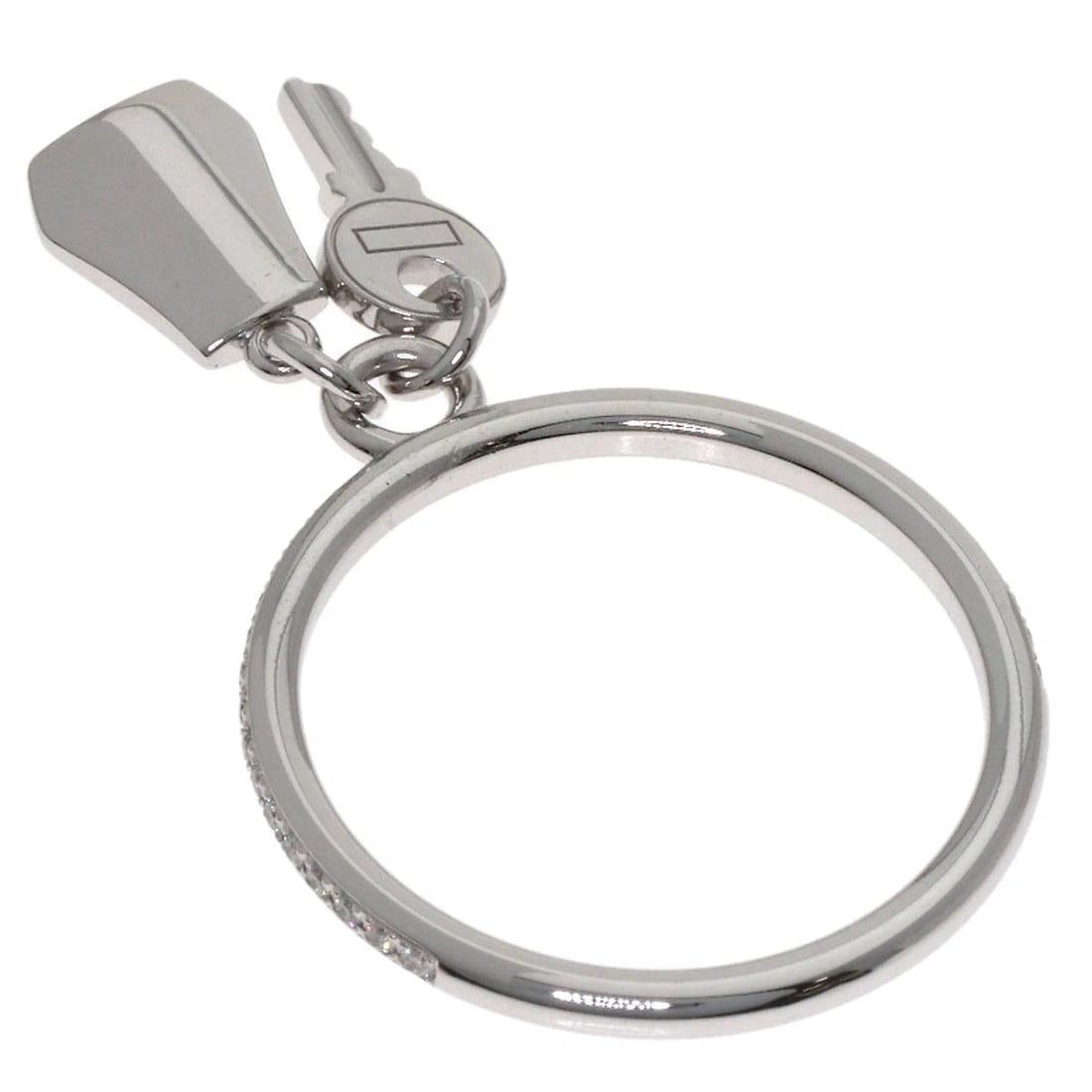 HERMES KELLY CLOCHETTE PM DIAMOND RING: HERMES Kelly Clochette PM Diamond Ring Brand: HERMES Type: Ring Material: K18 White Gold, Main Stone/Creation Natural Color: Exterior Color Silver Size: 6.5 (US) Accessories: None Accessor