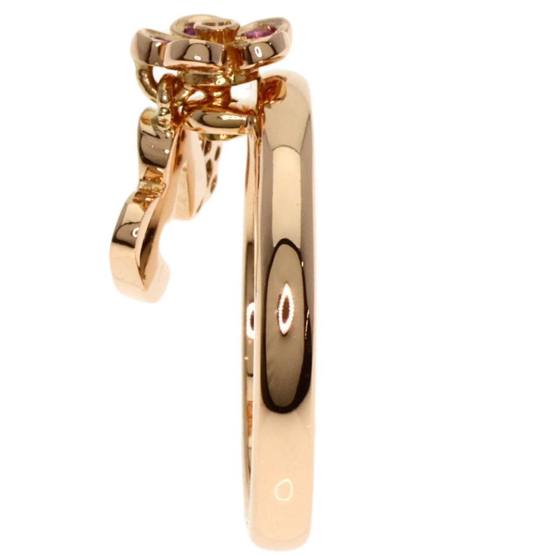 PONTE VECCHIO INITIAL M PINK SAPPHIRE DIAMOND RING: Ponte Vecchio Initial M Pink Sapphire Diamond Ring Brand: Ponte Vecchio Type: Ring Material: K18 Pink Gold, Color: Exterior Color Gold Size: 5.25 (US) Accessories: None Accessories Notice: