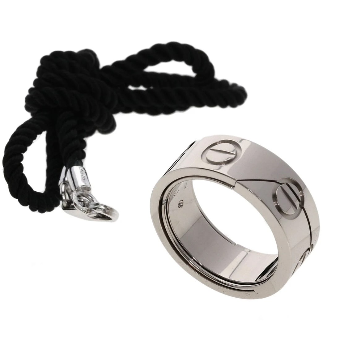 CARTIER ASTRO LOVE RING WITH CORD RING: CARTIER Astro love ring with cord Ring Brand: CARTIER Type: Ring Material: K18 White Gold, Color: Exterior Color Silver Size: 5 (US) Accessories: None Accessories Notice: When purchasing pre-owned