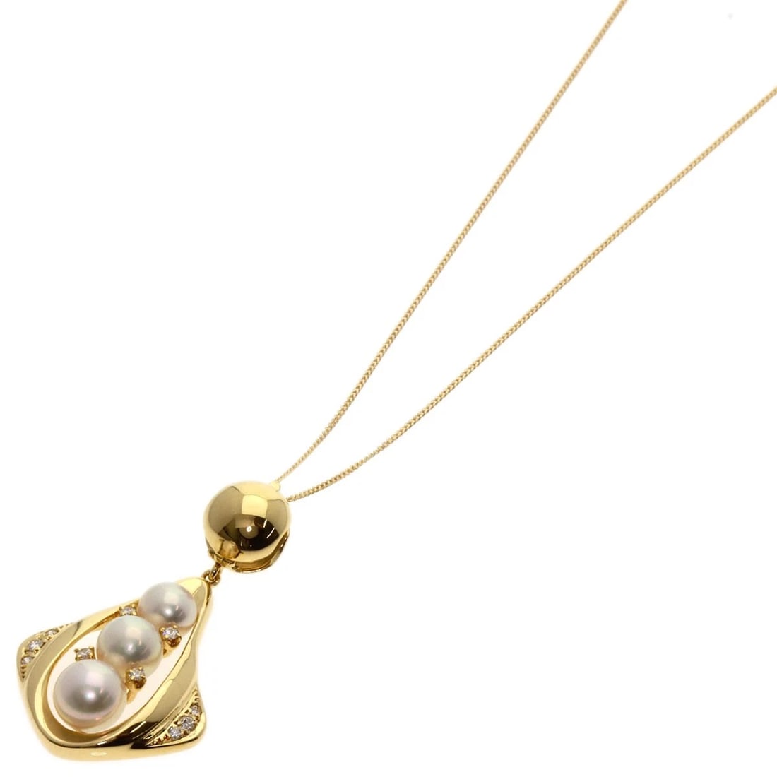 MIKIMOTO PEARL PEARL DIAMOND NECKLACE (1 of 7)