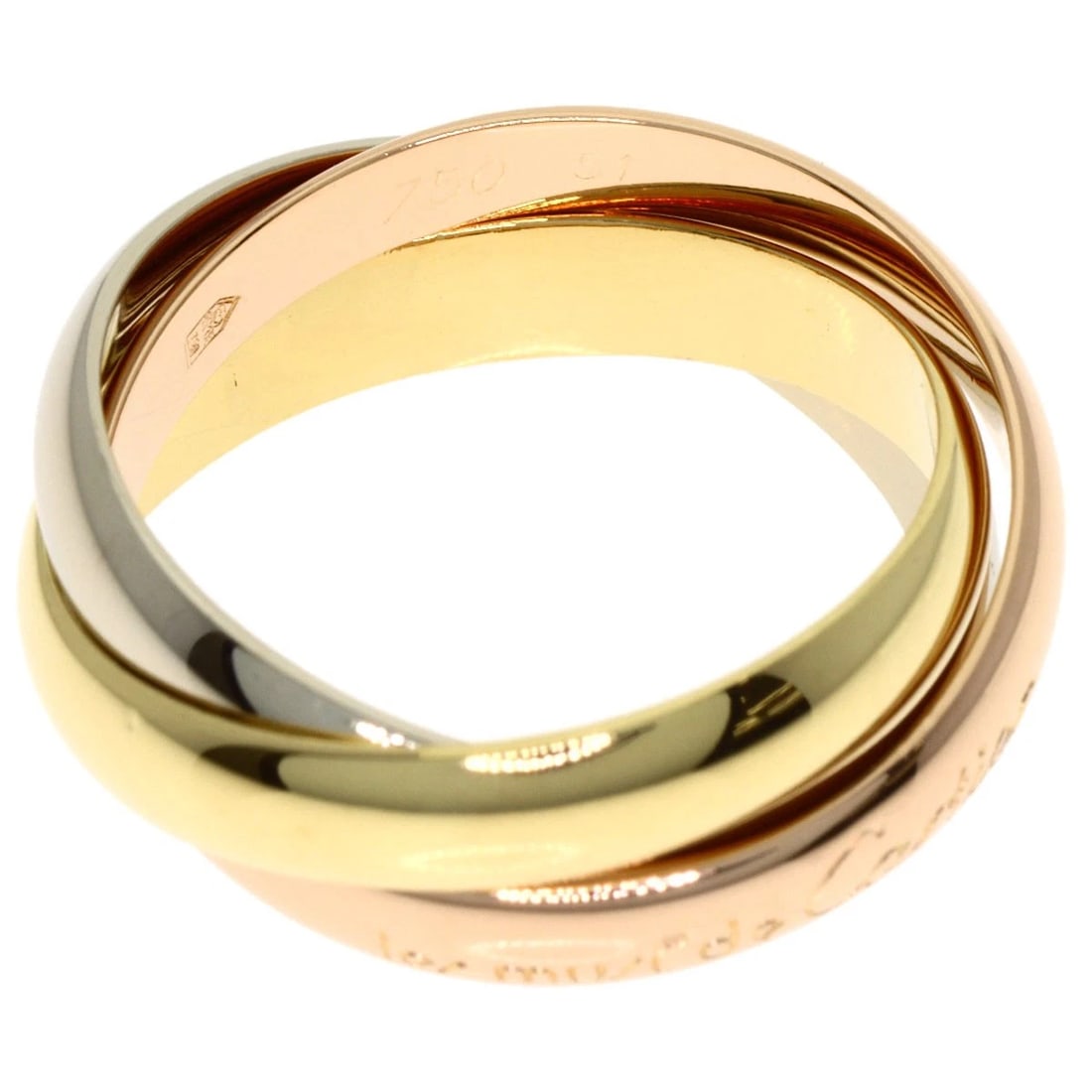 CARTIER TRINITY RING K18 YELLOW GOLD: CARTIER Trinity Ring K18 Yellow Gold Brand: CARTIER Type: Ring Material: K18 Yellow Gold/18K Pink Gold/K18 White Gold, Color: Exterior Color Gold Size: 5.75 (US) Accessories: None Accessor