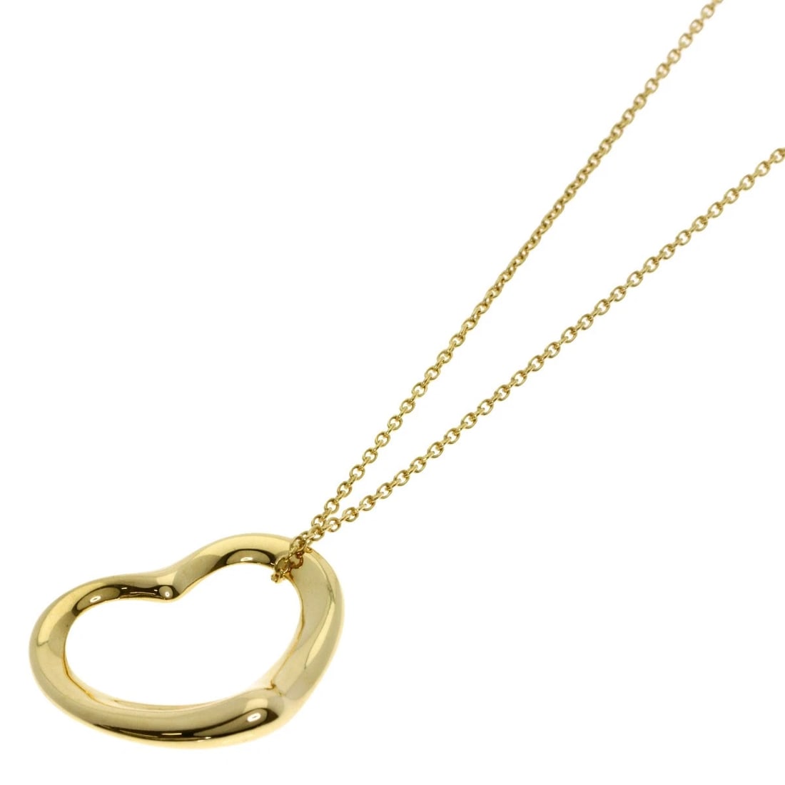 TIFFANY&CO. OPEN HEART NECKLACE K18 YELLOW GOLD: TIFFANY&Co. Open heart Necklace K18 Yellow Gold Brand: TIFFANY&Co. Type: Necklace Material: K18 Yellow Gold, Color: Exterior Color Gold Size: Chain Length:16.1inch/41cm Chain Width:0.4inch/1mm Top Siz