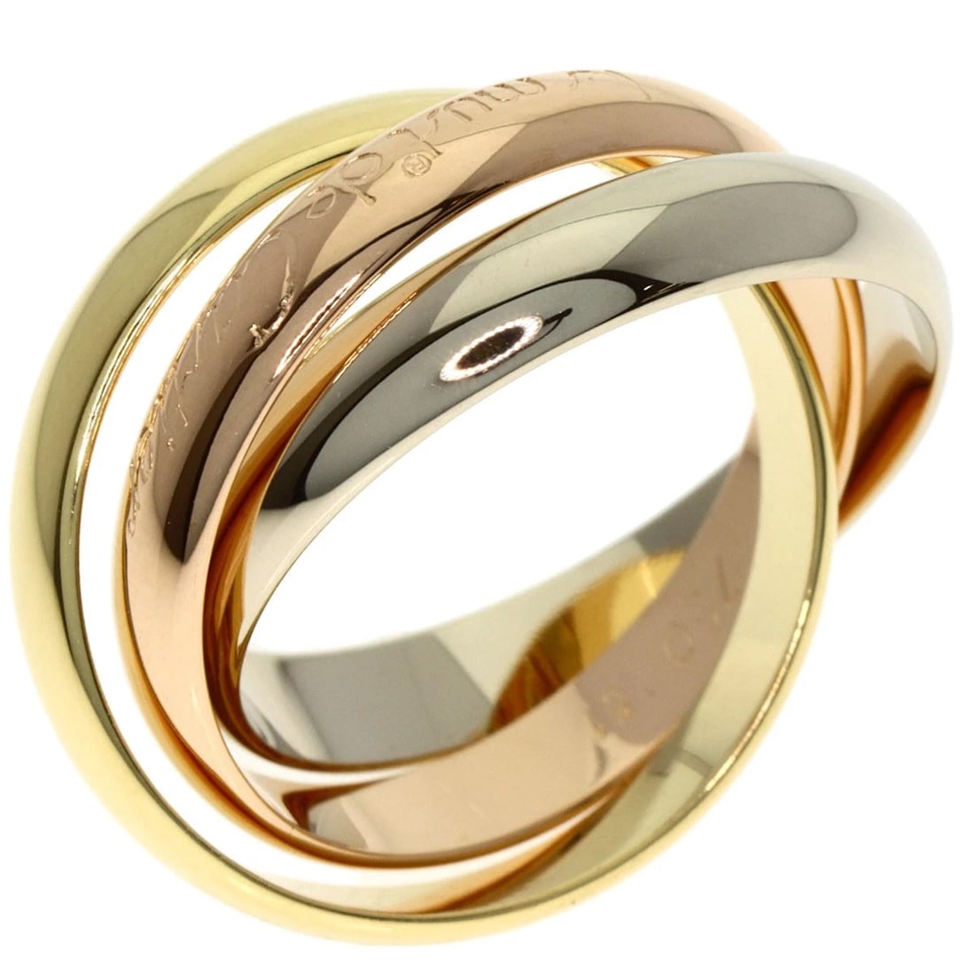 CARTIER TRINITY RING K18 YELLOW GOLD: CARTIER Trinity Ring K18 Yellow Gold Brand: CARTIER Type: Ring Material: K18 Yellow Gold/18K Pink Gold/K18 White Gold, Color: Exterior Color Gold Size: 5.75 (US) Accessories: None Accessories Notice: