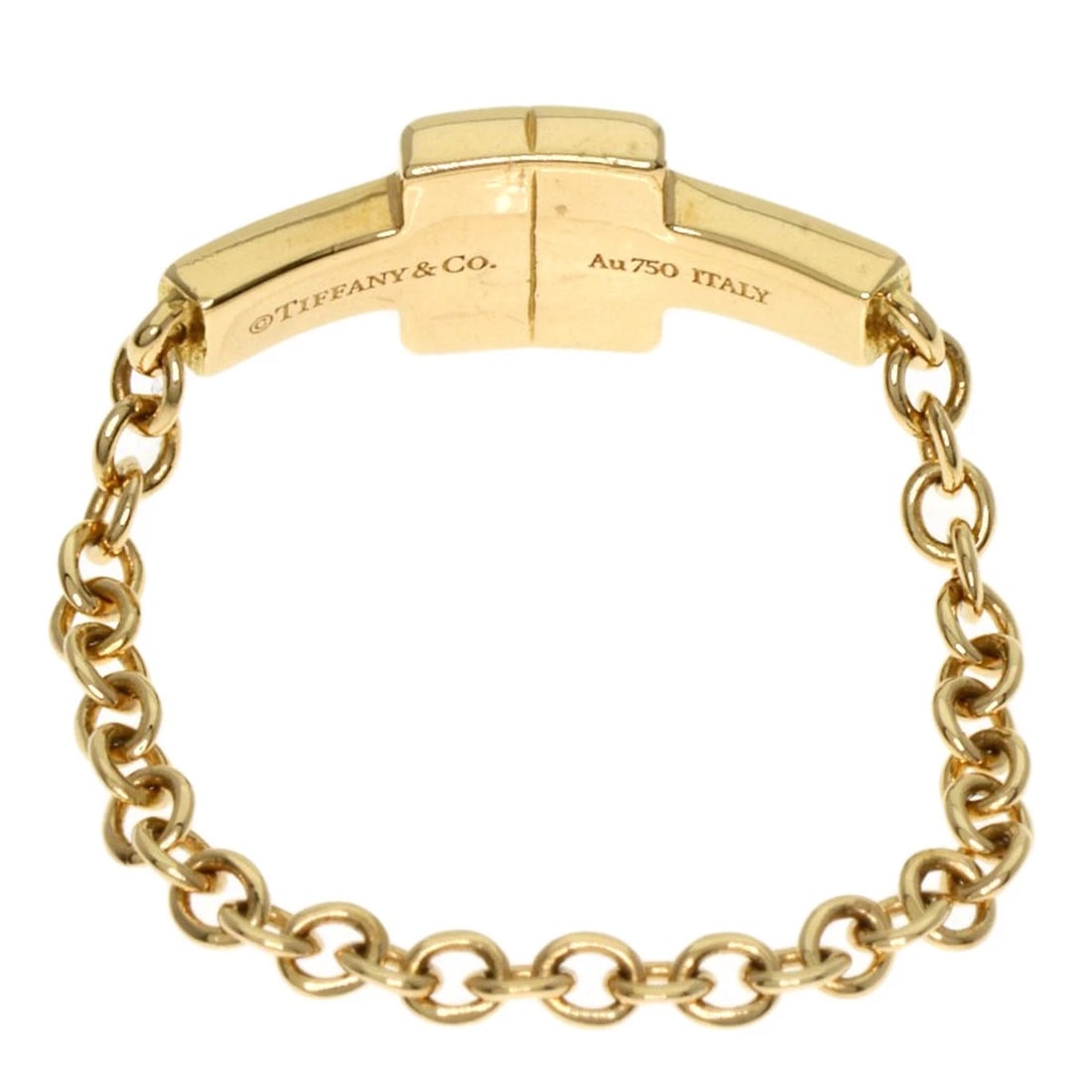 TIFFANY&CO. T TWO CHAIN DIAMOND RING: TIFFANY&Co. T TWO Chain Diamond Ring Brand: TIFFANY&Co. Type: Ring Material: K18 Yellow Gold, Main Stone/Creation Natural Color: Exterior Color Gold Size: 3.25 (US) Accessories: None Acces