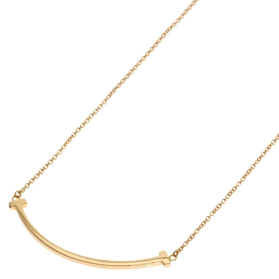 TIFFANY&CO. T SMILE SMALL NECKLACE: TIFFANY&Co. T smile small Necklace Brand: TIFFANY&Co. Type: Necklace Material: K18 Pink Gold, Color: Exterior Color Gold Size: Chain Length:17.7inch/45cm Chain Width:0.4inch/1mm Top Size:0.1inch/3.5x3