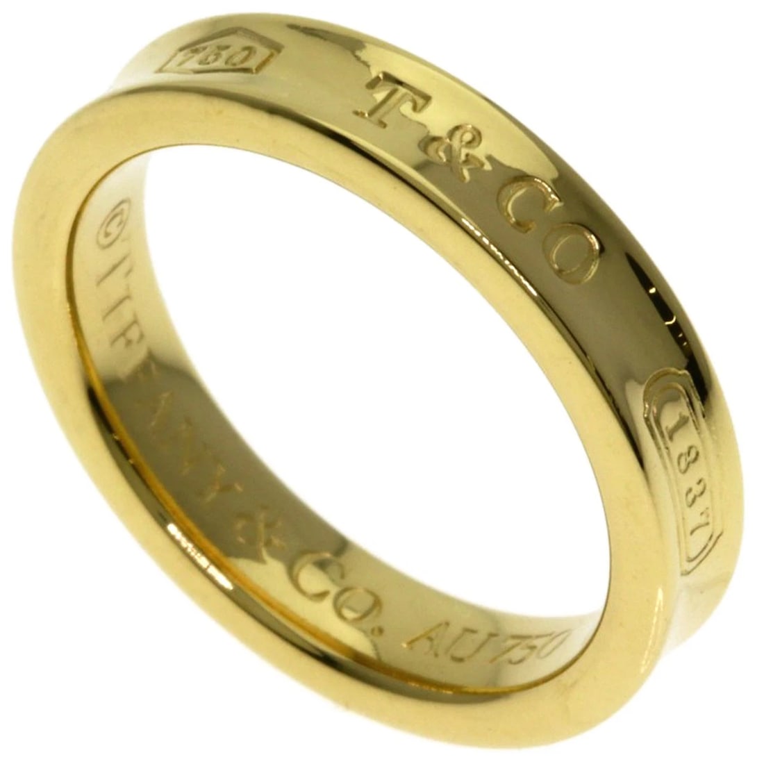 TIFFANY&CO. NARROW RING K18 YELLOW GOLD: TIFFANY&Co. Narrow Ring K18 Yellow Gold Brand: TIFFANY&Co. Type: Ring Material: K18 Yellow Gold, Color: Exterior Color Gold Size: 5.25 (US) Accessories: None Accessories Notice: When purch