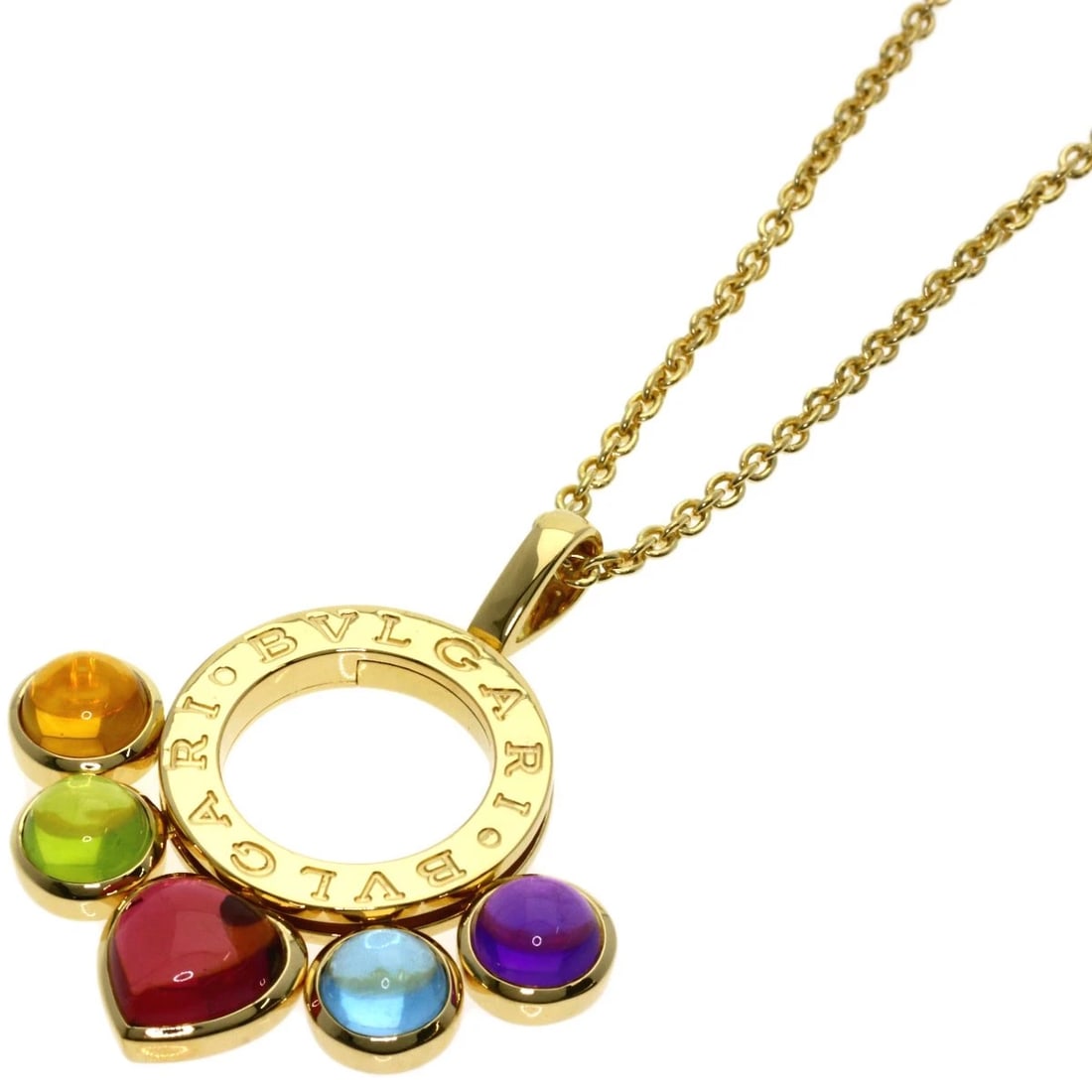 BVLGARI ALLEGRA MULTICOLOR STONE NECKLACE: BVLGARI allegra multicolor stone Necklace Brand: BVLGARI Type: Necklace Material: K18 Yellow Gold, Color: Exterior Color Gold Size: Chain Length:15.7inch/40cm Chain Width:0.6inch/1.5mm Top