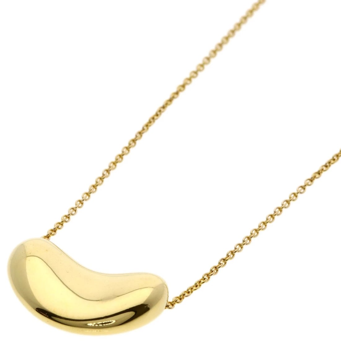 TIFFANY&CO. BEAN NECKLACE K18 YELLOW GOLD: TIFFANY&Co. Bean Necklace K18 Yellow Gold Brand: TIFFANY&Co. Type: Necklace Material: K18 Yellow Gold, Color: Exterior Color Gold Size: Chain Length:16.3inch/41.5cm Chain Width:0.5inch/1.2mm Top