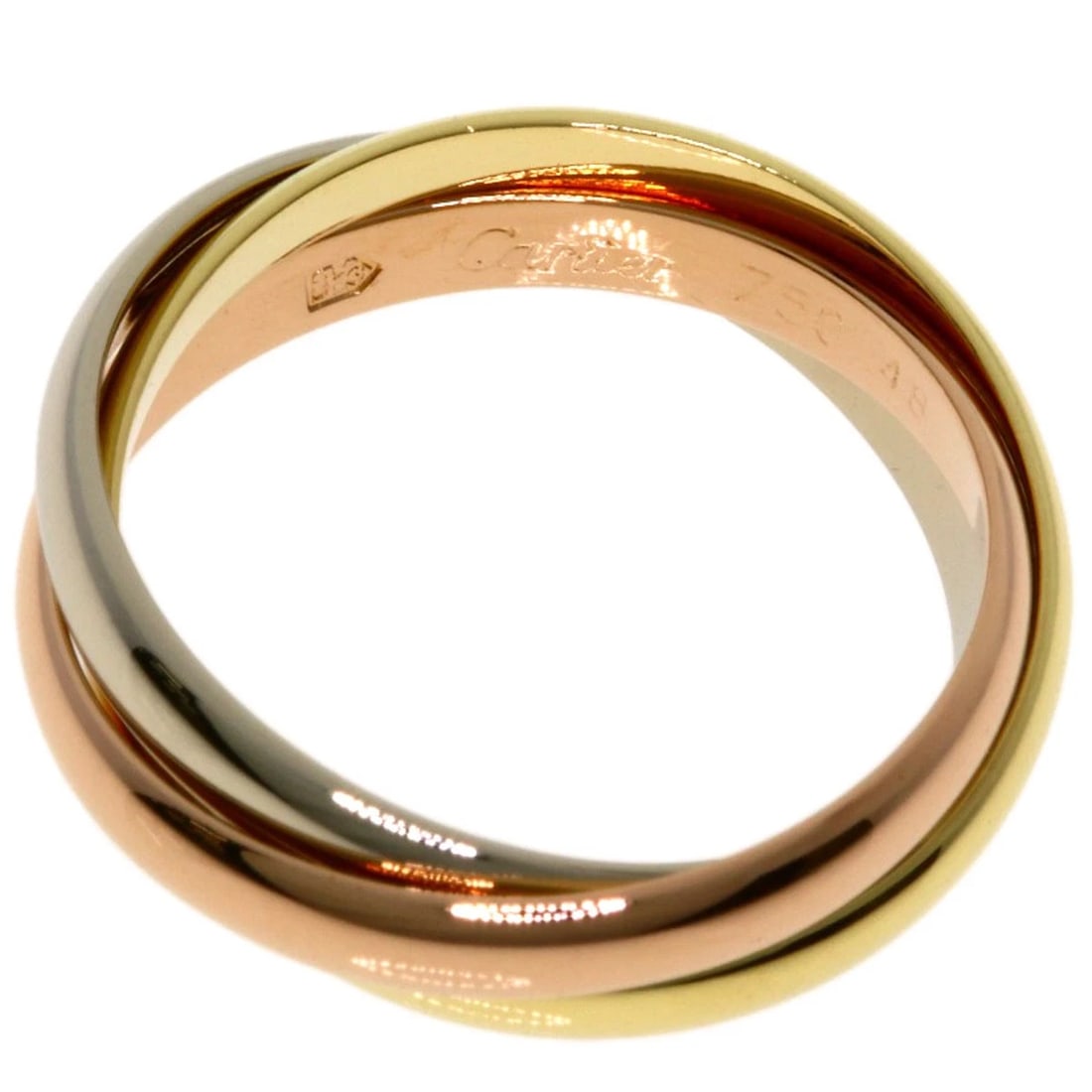 CARTIER TRINITY SM RING K18 YELLOW GOLD: CARTIER Trinity SM Ring K18 Yellow Gold Brand: CARTIER Type: Ring Material: K18 Yellow Gold/K18 White Gold/18K Pink Gold, Color: Exterior Color Gold Size: 4.5 (US) Accessories: None Accessories