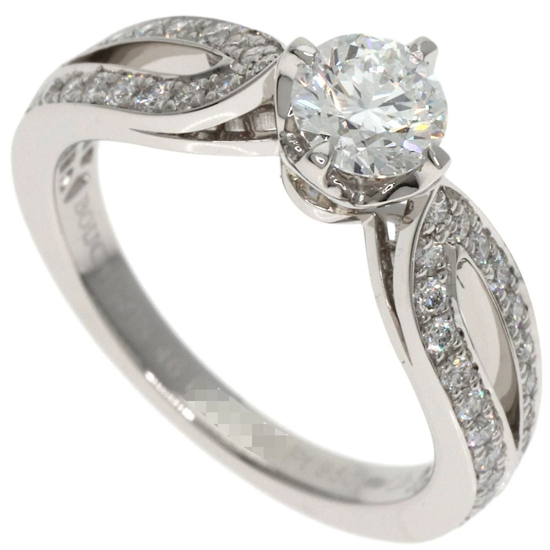 BOUCHERON SOLITAIRE DIAMOND RING PLATINUM PT950 (1 of 5)