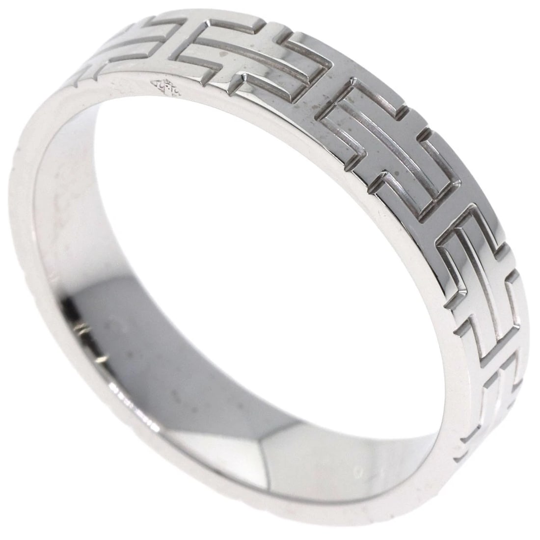 HERMES KILIM RING K18 WHITE GOLD MENS: HERMES Kilim Ring K18 White Gold mens Brand: HERMES Type: Ring Material: K18 White Gold, Color: Exterior Color Silver Size: 10.25 (US) Accessories: None Accessories Notice: When purchasing