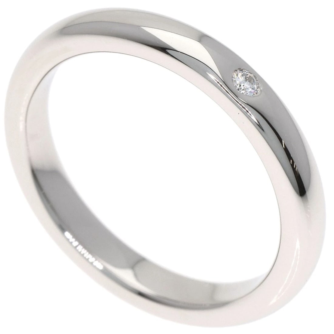 TIFFANY&CO. STACKING BAND 1P DIAMOND RING: TIFFANY&Co. Stacking band 1P Diamond Ring Brand: TIFFANY&Co. Type: Ring Material: Platinum PT950, Main Stone/Creation Natural Color: Exterior Color Silver Size: 5 (US) Accessories: None Accessories