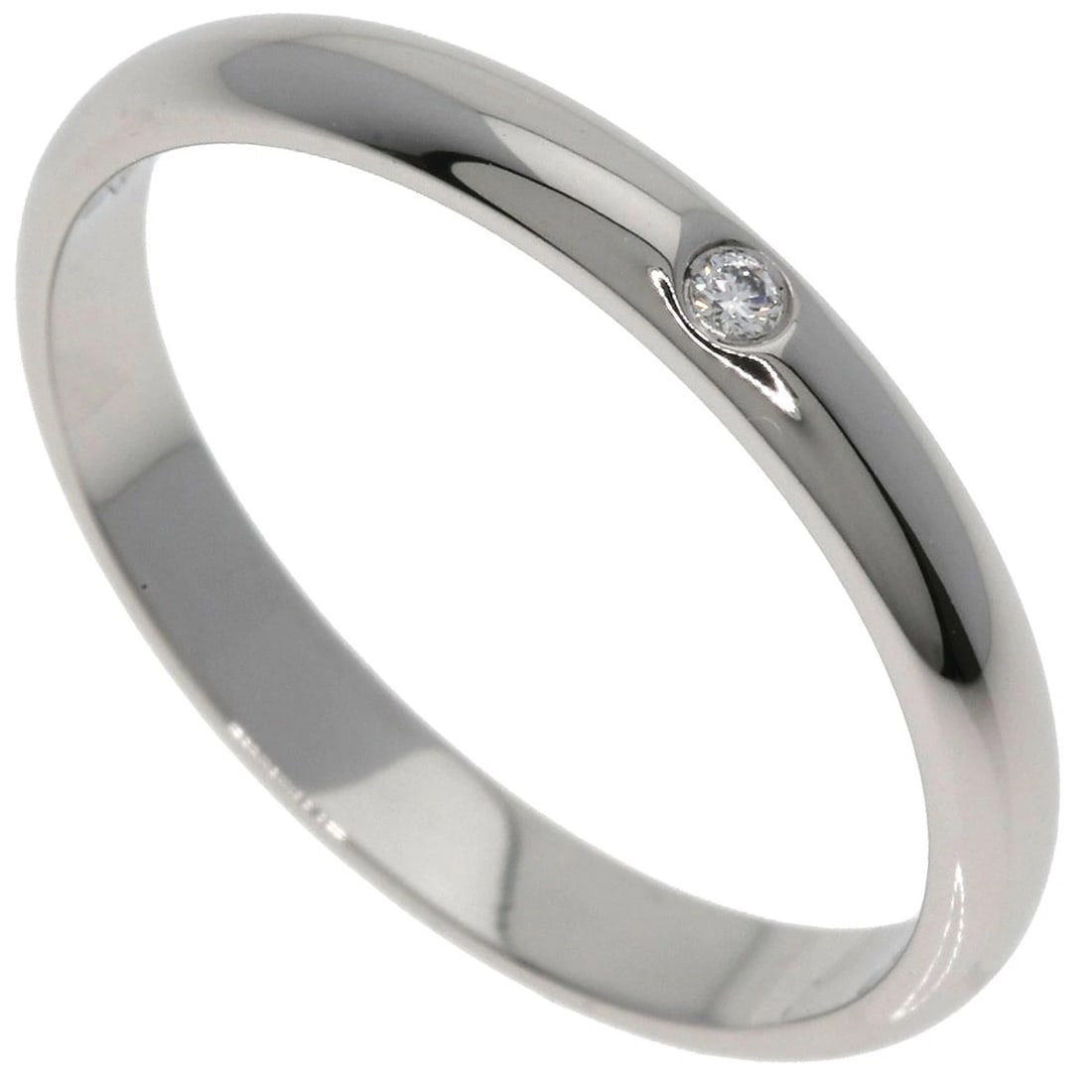 CARTIER WEDDING 1P DIAMOND RING: CARTIER Wedding 1P Diamond Ring Brand: CARTIER Type: Ring Material: Platinum PT950, Main Stone/Creation Natural Color: Exterior Color Silver Size: 5.75 (US) Accessories: None Accessories N