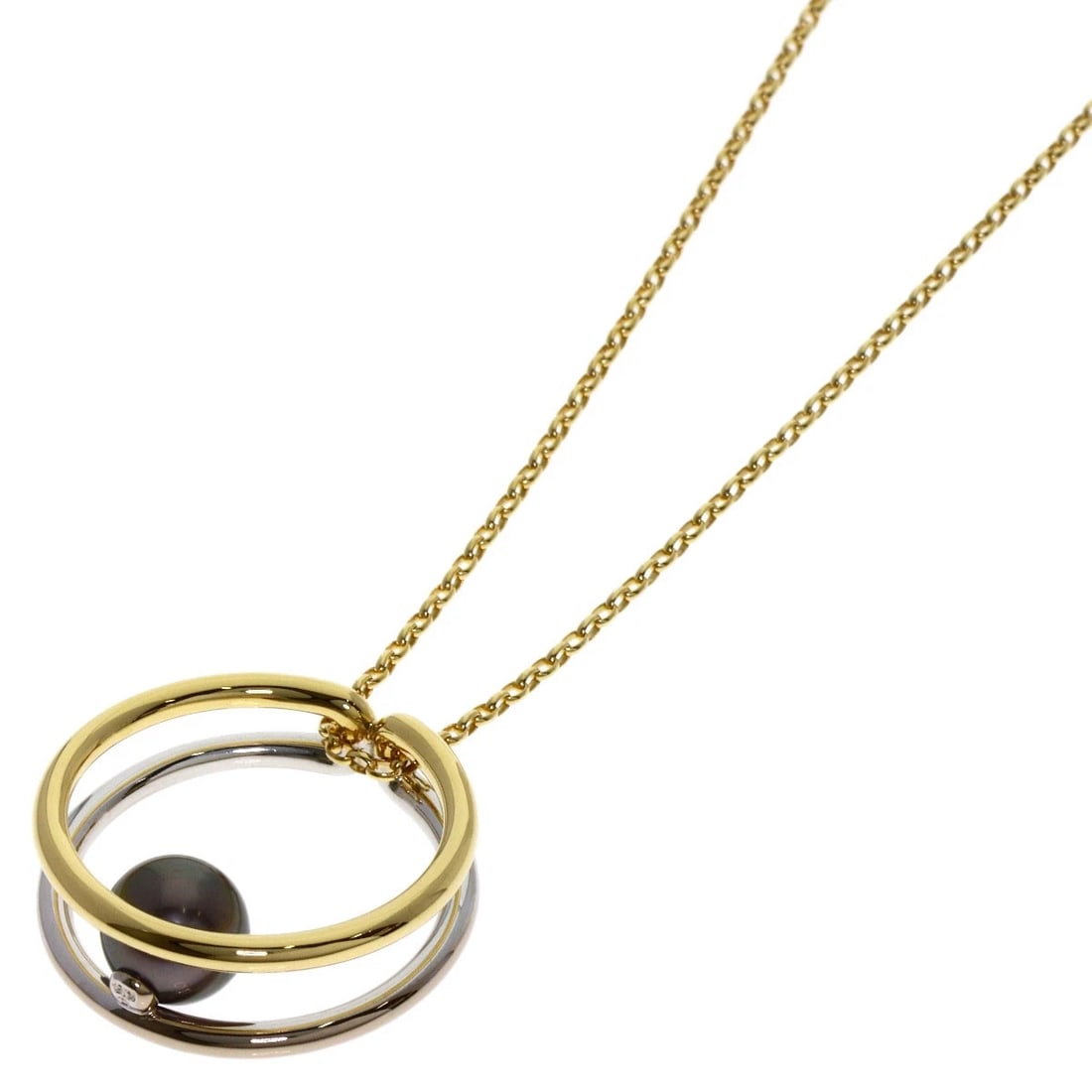 MIKIMOTO BLACK PEARL REVERSIBLE NECKLACE: MIKIMOTO Black Pearl Reversible Necklace Brand: MIKIMOTO Type: Necklace Material: K18 Yellow Gold, Color: Exterior Color Gold Size: Stone Size:0.3inch/8.1mm Chain Length:18.7inch/47.5cm Chain Width:0.