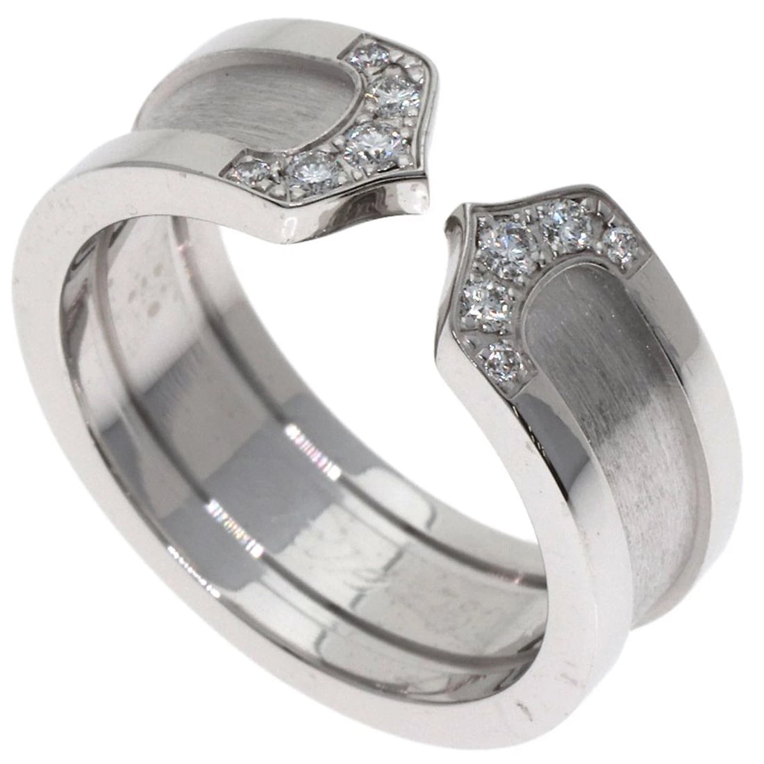CARTIER C2 RING SM DIAMOND RING K18 WHITE GOLD (1 of 4)