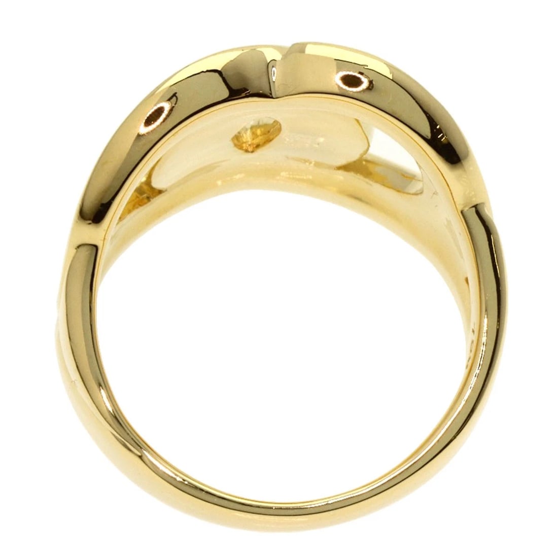 CELINE LOGO DOUBLE CIRCLE DIAMOND RING - 4