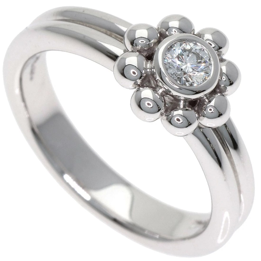 TIFFANY&CO. JOLLY BEADS DIAMOND RING: TIFFANY&Co. Jolly Beads Diamond Ring Brand: TIFFANY&Co. Type: Ring Material: K18 White Gold, Main Stone/Creation Natural Color: Exterior Color Silver Size: 4.5 (US) Accessories: None Acces
