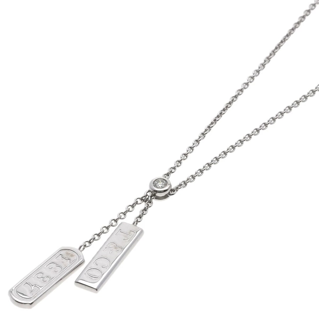 TIFFANY&CO. DOUBLE BAR DIAMOND NECKLACE: TIFFANY&Co. Double Bar Diamond Necklace Brand: TIFFANY&Co. Type: Necklace Material: K18 White Gold, Main Stone/Creation Natural Color: Exterior Color Silver Size: Chain Length:16.3inch/41.5cm Chain Wi