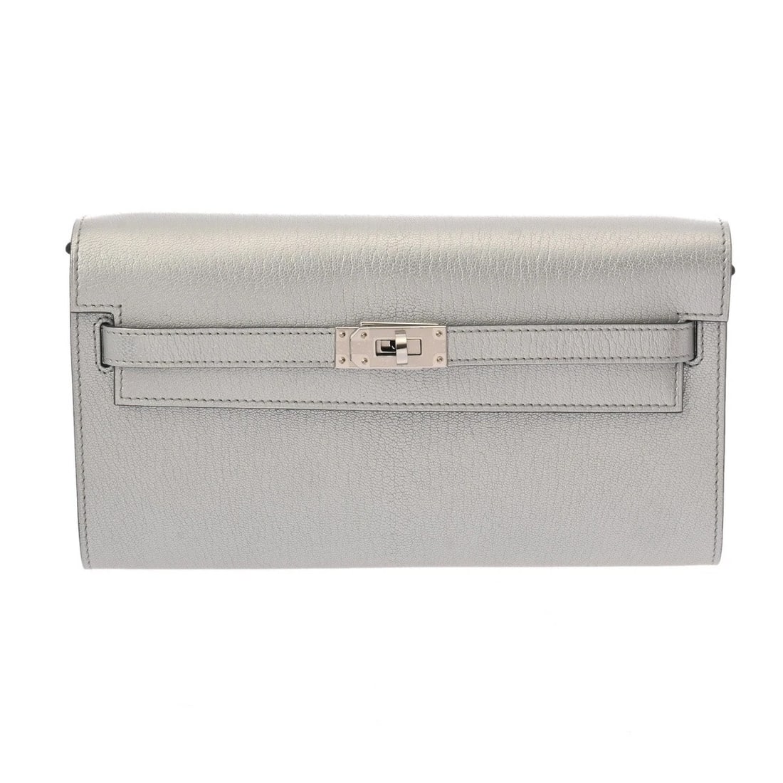 HERMES KELLY WALLET LONG TO GO ARGENT UNISEX PURSE: HERMES Kelly Wallet Long to Go Argent unisex Purse Brand: HERMES Type: Purse Material: Chevre Shamquilla Color: Argent Size: H:about 4.5inch W:about 8.1inch Accessories: None Accessories N
