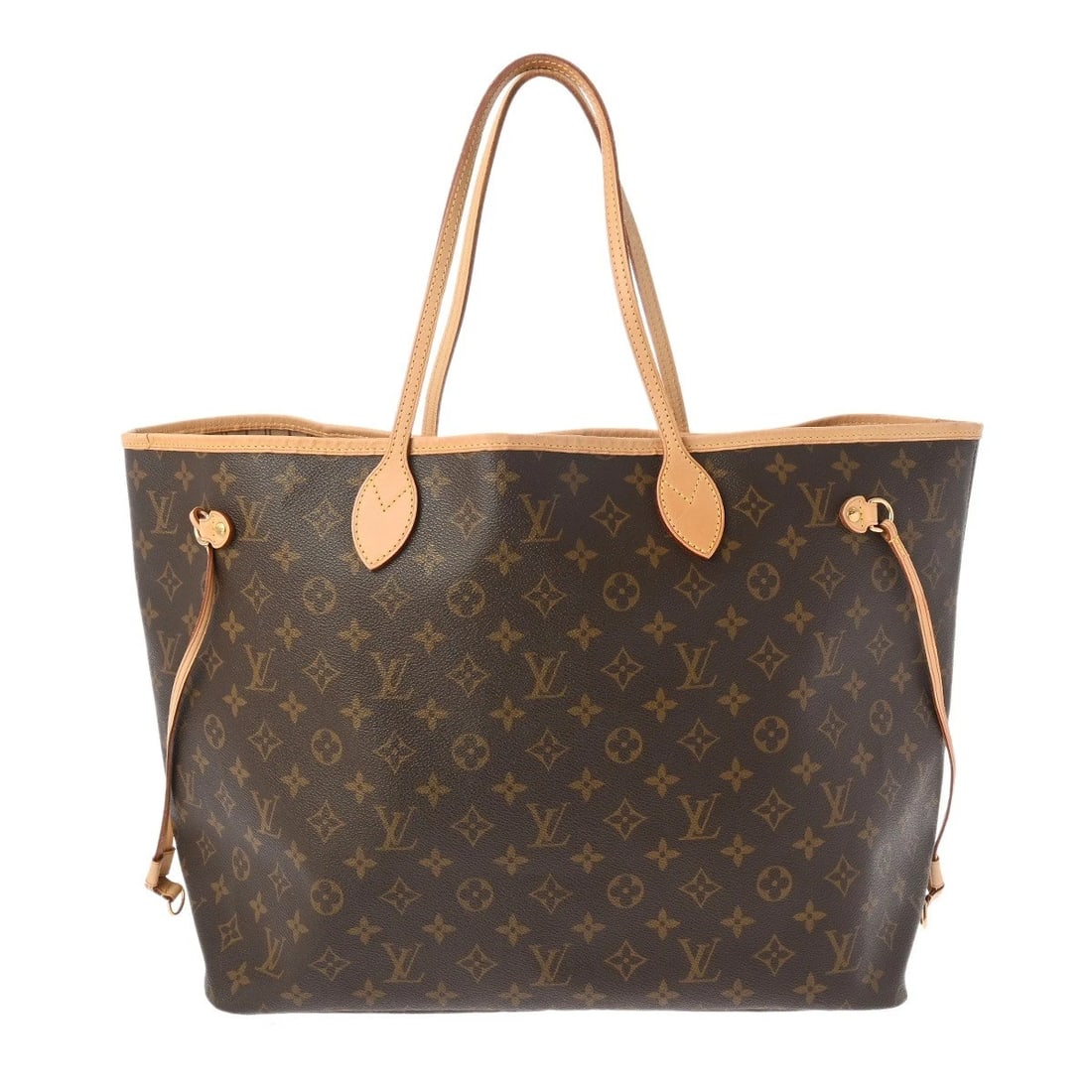 LOUIS VUITTON NEVERFULL GM MONOGRAM CANVAS BROWN TOTE BAG: LOUIS VUITTON Neverfull GM Monogram canvas Brown Tote Bag Brand: LOUIS VUITTON Type: Tote Bag Material: Monogram canvas Color: Brown Size: H:about 13.0inch W:about 15.7inch (Bottom) D:about 7.9inch