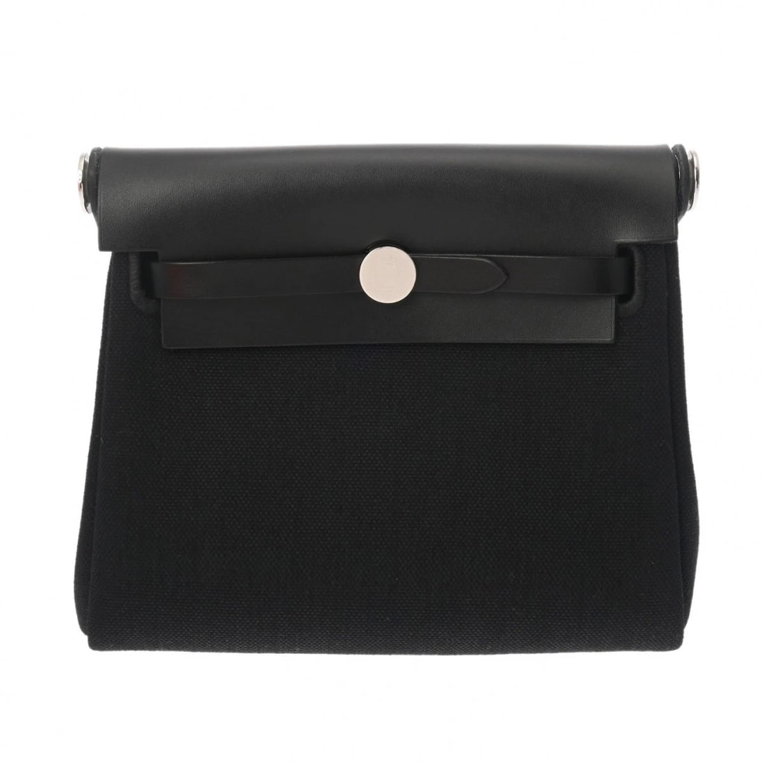 HERMES HERBAG ZIP MINI TOWAR MILITARY/VASH HUNTER BLACK HANDBAG: HERMES Herbag Zip Mini Towar Military/Vash hunter black Handbag Brand: HERMES Type: Handbag Material: Towar Military/Vash hunter Color: black Size: H:about 6.5inch W:about 7.9inch (Bottom) D:about 2.6