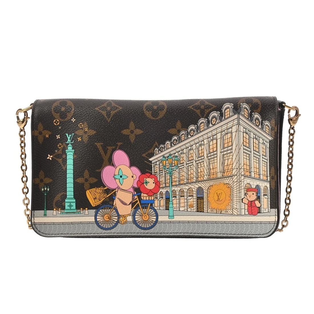 LOUIS VUITTON FELICIE VIVIENNE POCHETTE MONOGRAM CANVAS: LOUIS VUITTON Felicie Vivienne Pochette Monogram canvas Brand: LOUIS VUITTON Type: Shoulder Bag Material: Monogram canvas Color: Brown Size: H:about 4.7inch W:about 8.3inch D:about 1.2inch Accesso
