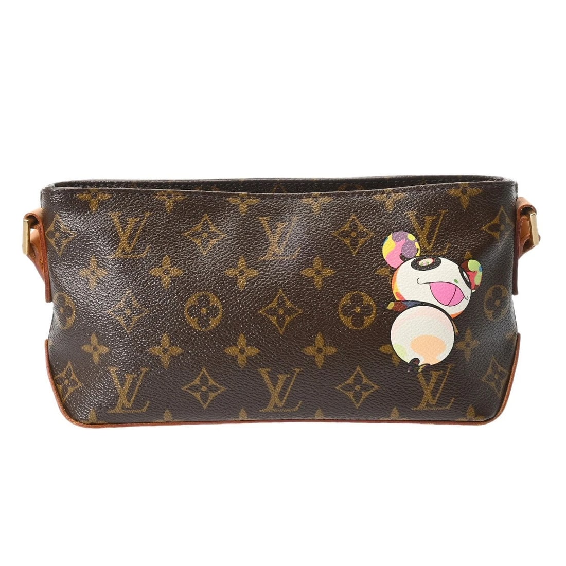 LOUIS VUITTON TROTOR TAKASHI MURAKAMI MONOGRAM: LOUIS VUITTON Trotor Takashi Murakami Monogram Brand: LOUIS VUITTON Type: Shoulder Bag Material: Monogram canvas Color: Brown Size: H:about 5.1inch W:about 8.9inch D:about 3.1inch Accessories: Non