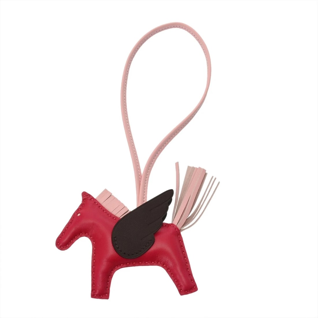 HERMES RODEO PM PEGASUS ANYO MIRO RASPBERRY/ROSE SAKURA: HERMES Rodeo PM Pegasus Anyo Miro Raspberry/Rose Sakura Brand: HERMES Type: Bag charm Material: Anyo Miro Color: Raspberry/Rose Sakura/Rouge Sellier Size: H:about 3.0inch W:about 3.1inch Accessori