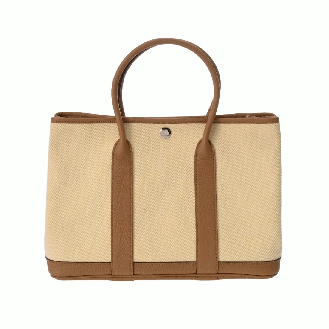 HERMES GARDEN PARTY TPM TOWER HANDBAG: HERMES Garden party TPM Tower Handbag Brand: HERMES Type: Handbag Material: Tower ash/Negonda Color: Beige/Chai Size: H:about 8.3inch W:about 11.8inch D:about 5.3inch Accessories: None Acc