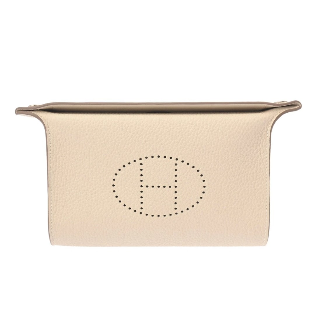 HERMES VIDEPOCHES TOGO CRAIE UNISEX SHOULDER BAG: HERMES Videpoches Togo Craie unisex Shoulder Bag Brand: HERMES Type: Shoulder Bag Material: Togo Color: Craie Size: H:about 5.5inch W:about 8.3inch (Bottom) D:about 1.6inch Accessories: None <