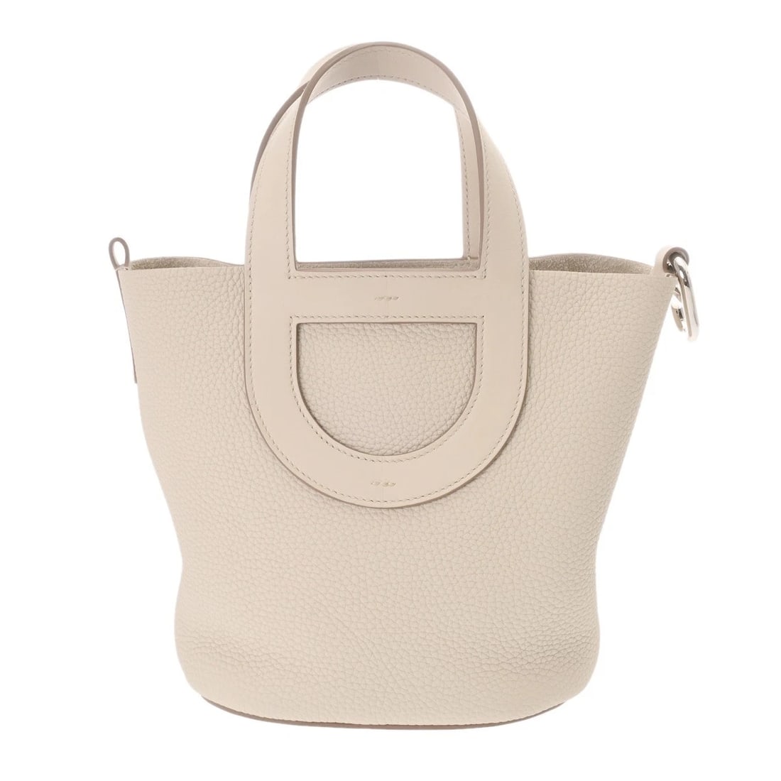 HERMES IN THE LOOP 18 TAURILLON CLEMENCE/VAUX SWIFT BETON HANDBAG: HERMES in the loop 18 Taurillon Clemence/Vaux Swift Beton Handbag Brand: HERMES Type: Handbag Material: Taurillon Clemence/Vaux Swift Color: Beton Size: H:about 7.9inch W:about 6.9inch (Bottom) D:abou