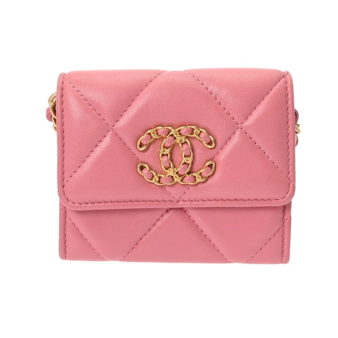 CHANEL CHANEL19 CHAIN COIN PURSE LAMBSKIN PINK COIN CASE: CHANEL CHANEL19 Chain coin purse lambskin pink Coin case Brand: CHANEL Type: Coin case Material: lambskin Color: pink × Gold Size: H:about 3.7inch W:about 4.3inch D:about 1.2inch Accessories: None