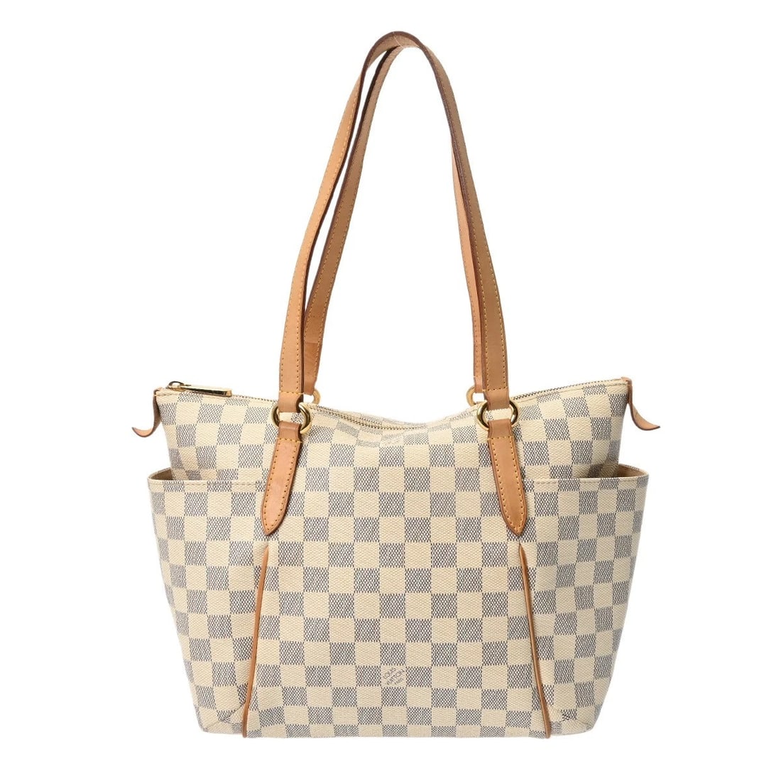 LOUIS VUITTON TOTALLY PM DAMIER AZUR DAMIER CANVAS: LOUIS VUITTON Totally PM Damier Azur Damier canvas Brand: LOUIS VUITTON Type: Tote Bag Material: Damier canvas Color: white Size: H:about 9.8inch W:about 11.0inch (Bottom) D:about 5.1inch Accessor