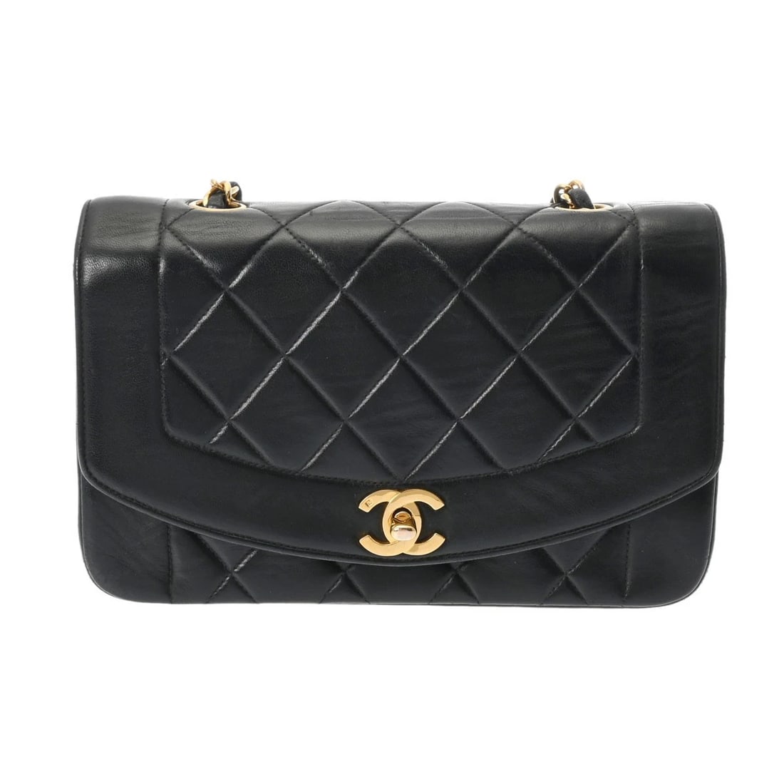 CHANEL DIANA FLAP CHAINSHOULDER 8.7" MATRASSE LAMBSKIN: CHANEL Diana Flap ChainShoulder 8.7" Matrasse lambskin Brand: CHANEL Type: Shoulder Bag Material: lambskin Color: black Size: H:about 5.5inch W:about 8.7inch D:about 2.8inch Accessories: None