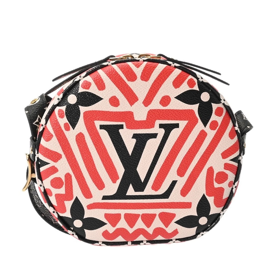 LOUIS VUITTON BOITE CHAPEAU SOUPLE LV CRAFTY MONOGRAM: LOUIS VUITTON Boite Chapeau Souple LV Crafty Monogram Brand: LOUIS VUITTON Type: Shoulder Bag Material: Monogram canvas Color: Creme/Rouge Size: H:about 6.3inch W:about 6.7inch (maximum) D:about 2.8in