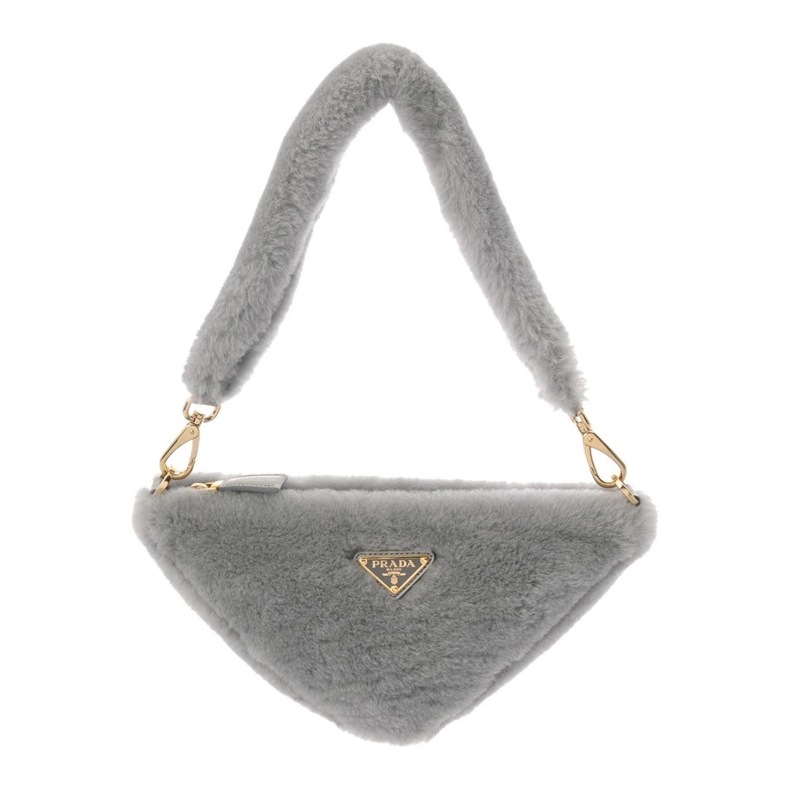 PRADA 2WAY MOUTON GRAY HANDBAG: PRADA 2WAY Mouton gray Handbag Brand: PRADA Type: Handbag Material: Mouton Color: gray Size: H:about 5.9inch W:about 11.8inch (maximum) D:about 2.8inch Accessories: None Accessories Notice