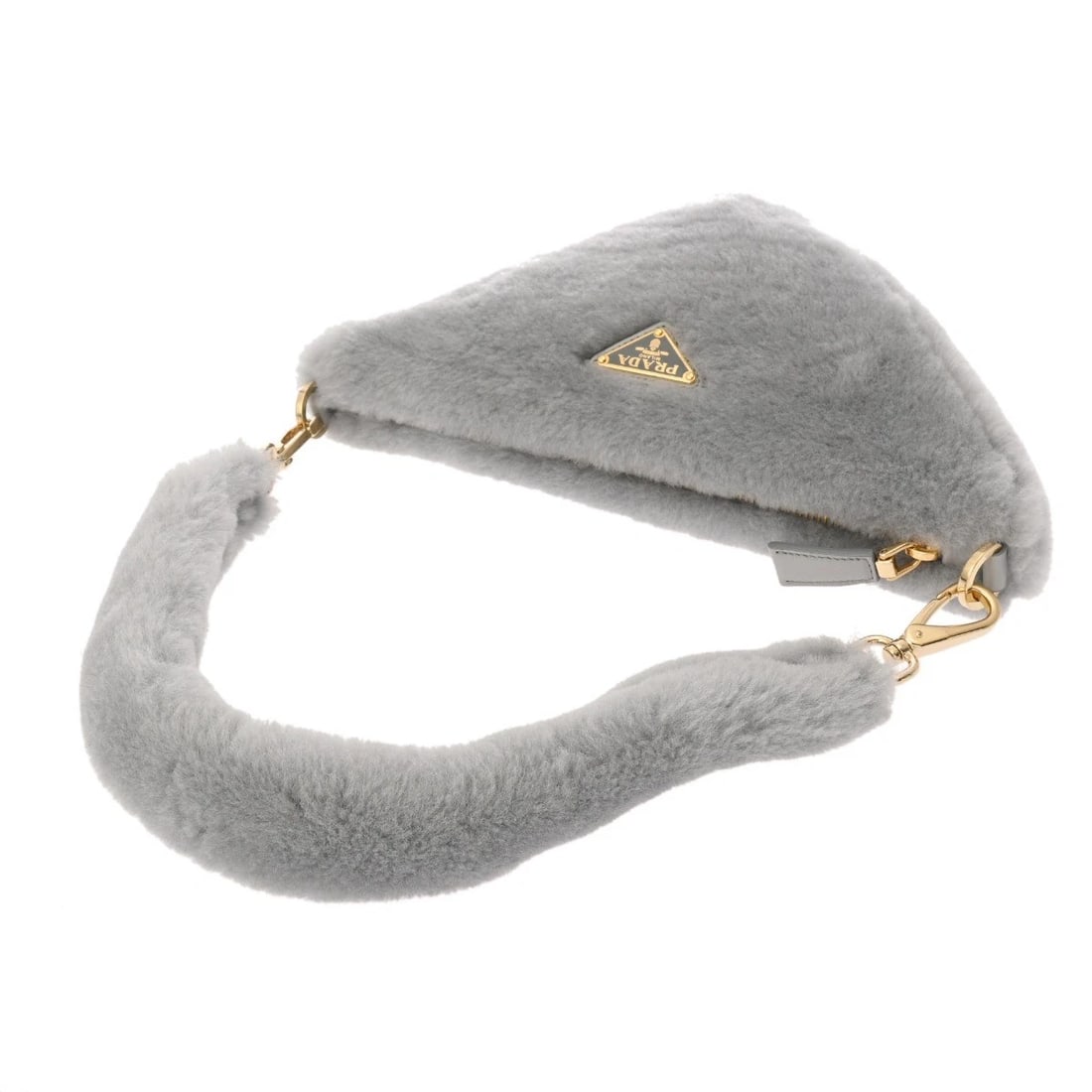 PRADA 2WAY MOUTON GRAY HANDBAG - 3