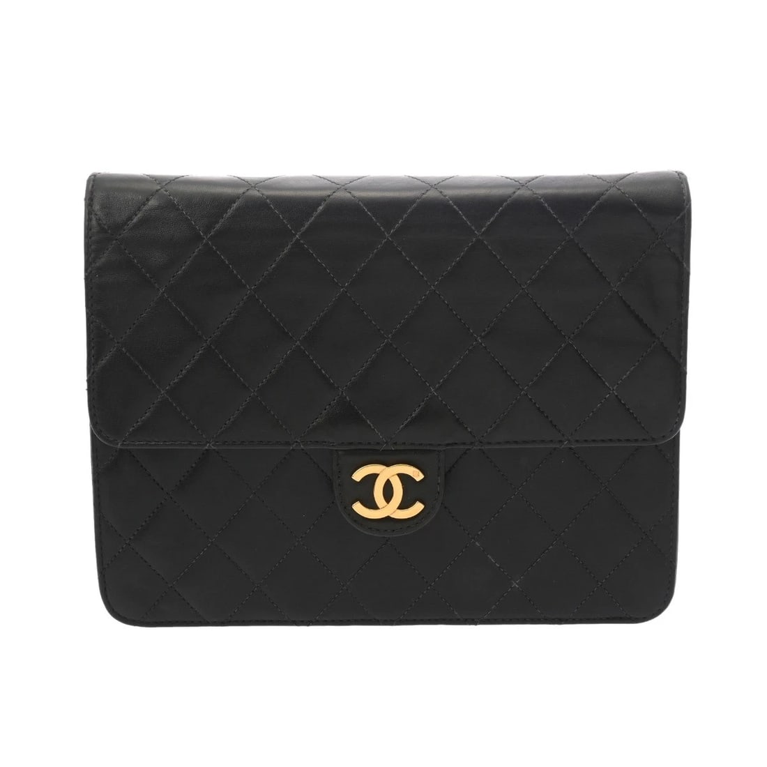 CHANEL PUSH LOCK CHAIN SHOULDER MATRASSE SHOULDER BAG: CHANEL Push Lock Chain Shoulder Matrasse Shoulder Bag Brand: CHANEL Type: Shoulder Bag Material: lambskin Color: black Size: H:about 6.7inch W:about 8.7inch D:about 1.4inch Accessories: None