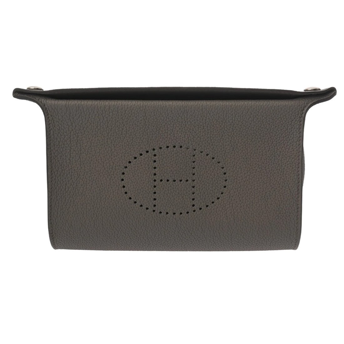 HERMES VIDEPOCHES TOGO ETHANE UNISEX SHOULDER BAG: HERMES Videpoches Togo Ethane unisex Shoulder Bag Brand: HERMES Type: Shoulder Bag Material: Togo Color: Ethane Size: H:about 5.5inch W:about 8.3inch (Bottom) D:about 1.6inch Accessories: None