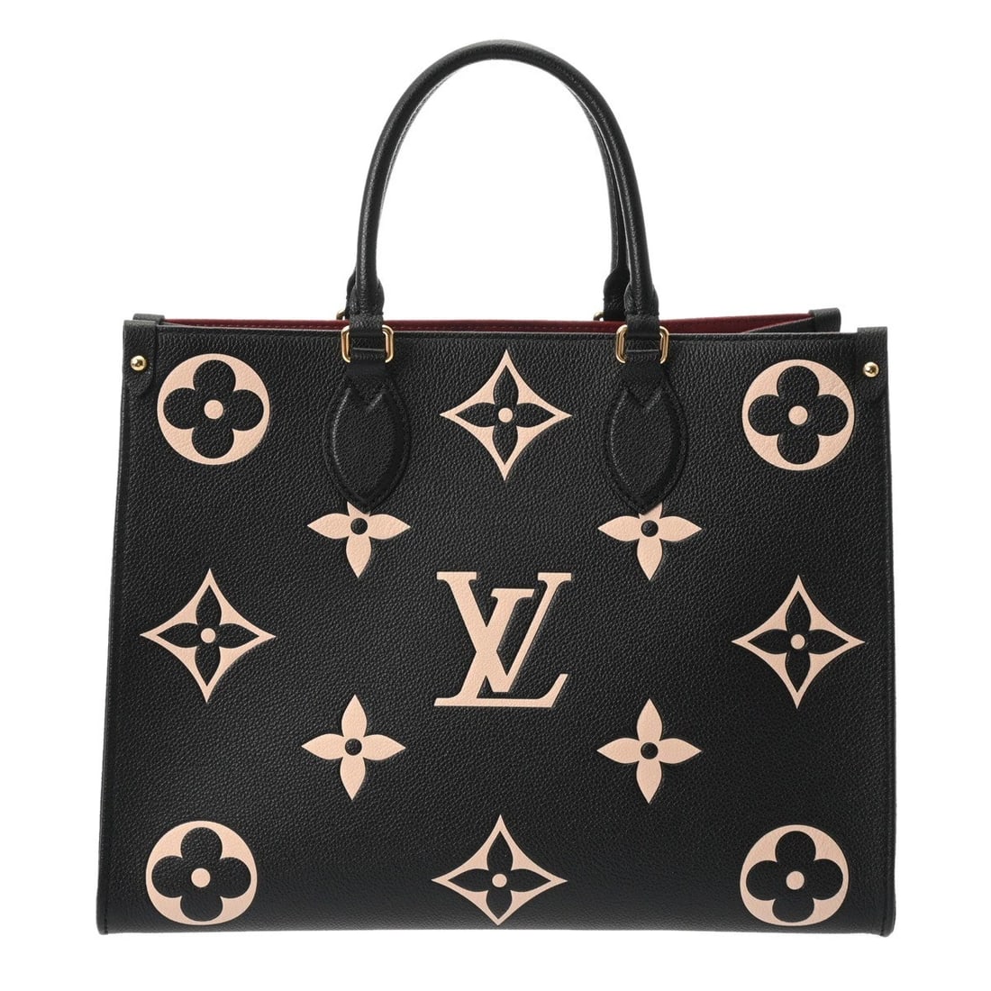 LOUIS VUITTON ON THE GO MM 2WAY BICOLOR: LOUIS VUITTON On the Go MM 2WAY Bicolor Brand: LOUIS VUITTON Type: Handbag Material: leather Color: Black / beige Size: H:about 10.2inch W:about 13.4inch D:about 5.9inch Accessories: None Accessories