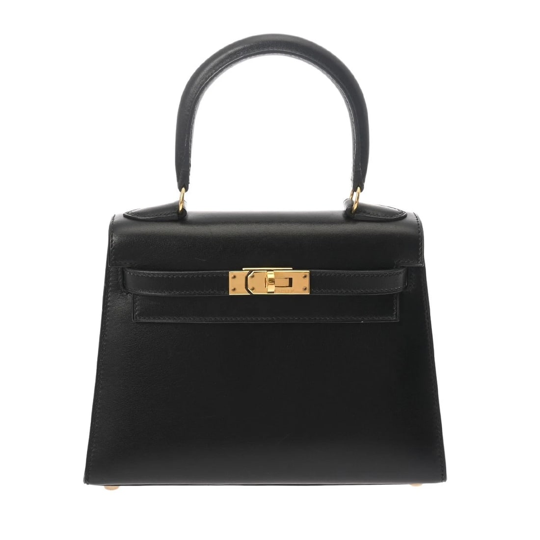 HERMES MINI KELLY 2WAY BOX SCARF BLACK HANDBAG: HERMES Mini Kelly 2WAY Box scarf black Handbag Brand: HERMES Type: Handbag Material: Box scarf Color: black Size: H:about 5.5inch W:about 7.9inch (Bottom) D:about 3.1inch (Bottom) Accessories: Non