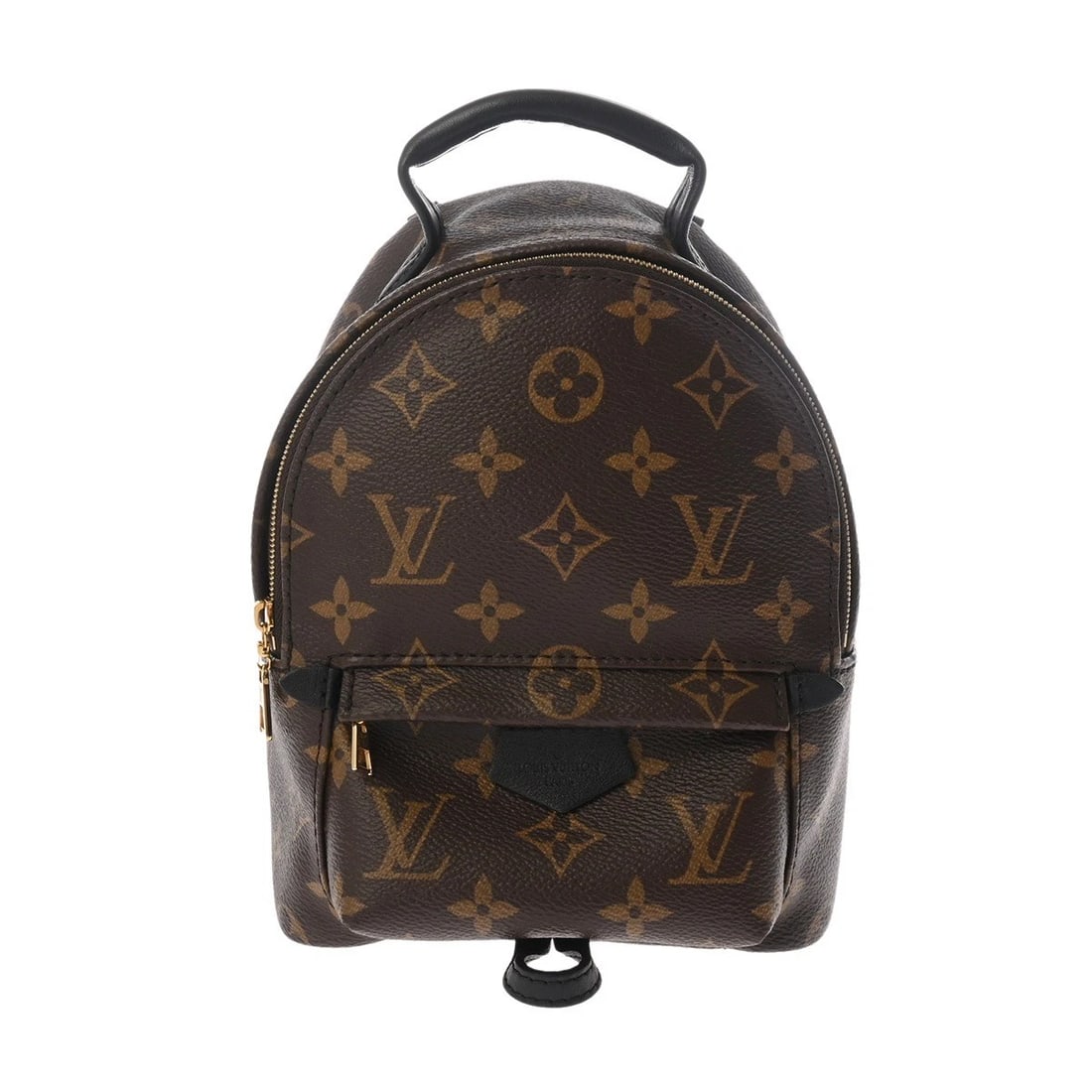 LOUIS VUITTON PALM SPRINGS BACKPACK MINI: LOUIS VUITTON Palm Springs Backpack MINI Brand: LOUIS VUITTON Type: Backpack Â· Daypack Material: Monogram canvas Color: Brown Size: H:about 8.7inch (Back center) W:about 5.9inch (Bottom) D:about 3.
