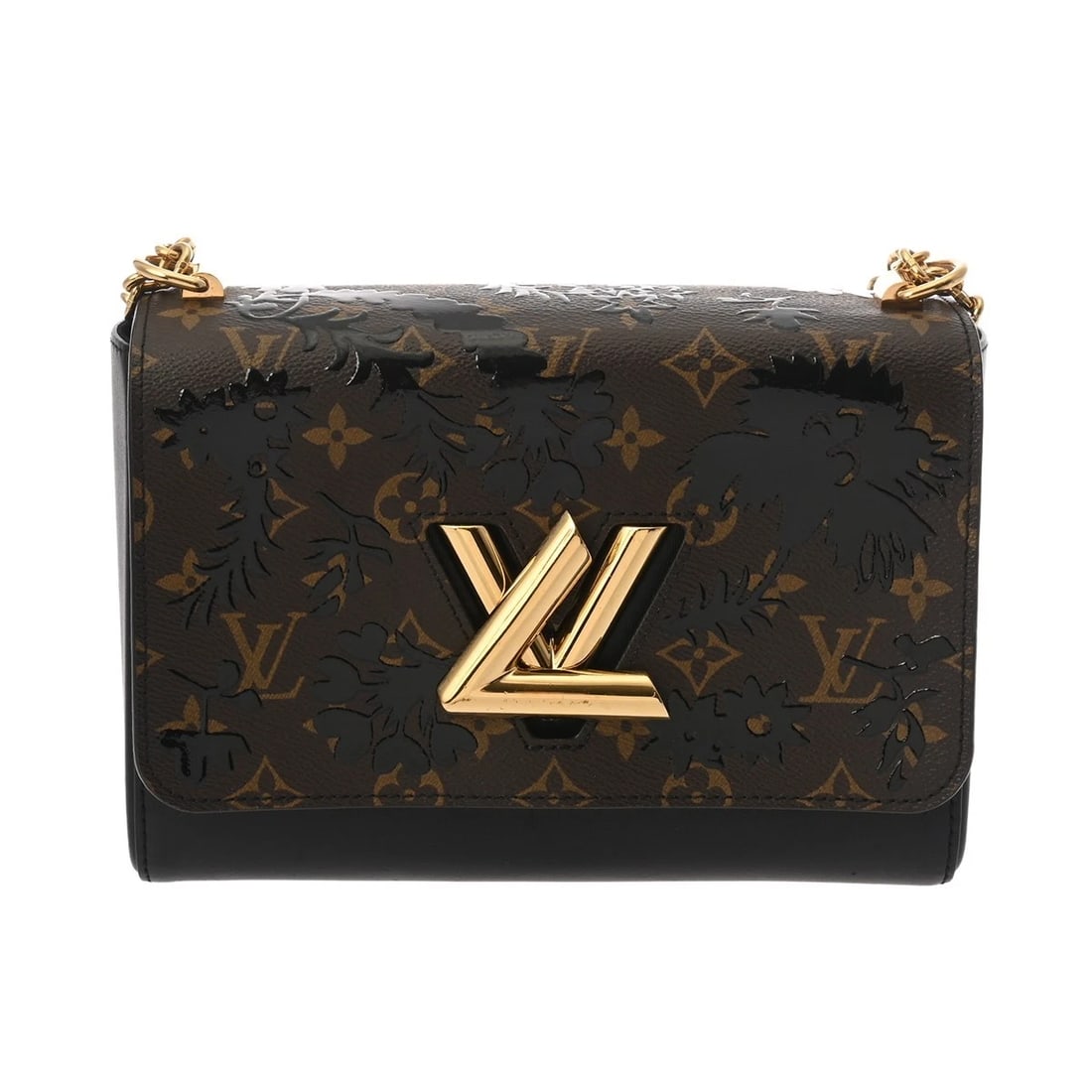 LOUIS VUITTON TWIST MM MONOGRAM BLOSSOM NOIR SHOULDER BAG (1 of 6)