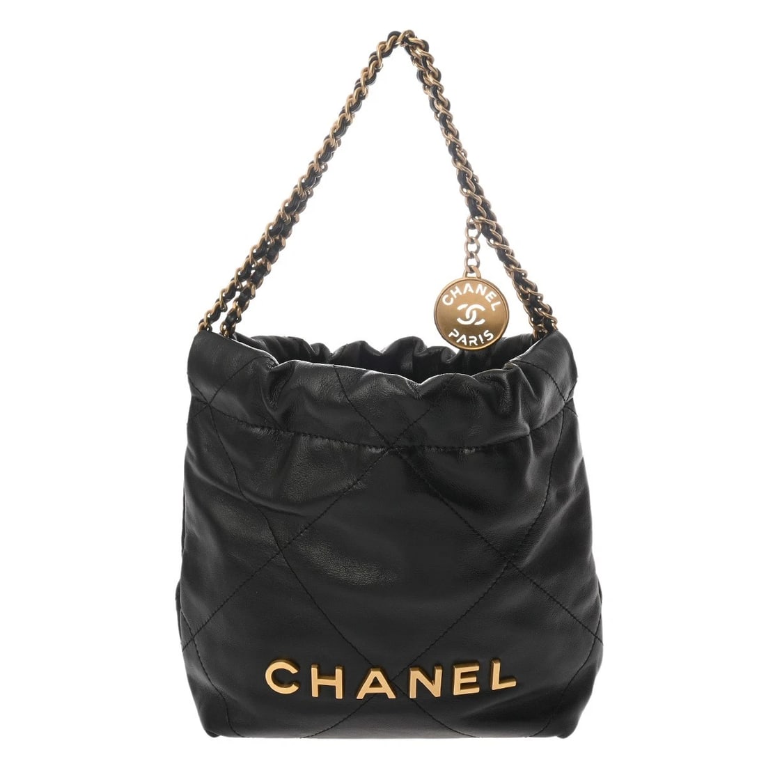 CHANEL MINI HANDBAG BLACK HANDBAG: CHANEL Mini Handbag black Handbag Brand: CHANEL Type: Handbag Material: Shiny calfskin Color: black Size: H:about 7.5inch W:about 7.9inch D:about 2.4inch Accessories: None Accessories Notice: When