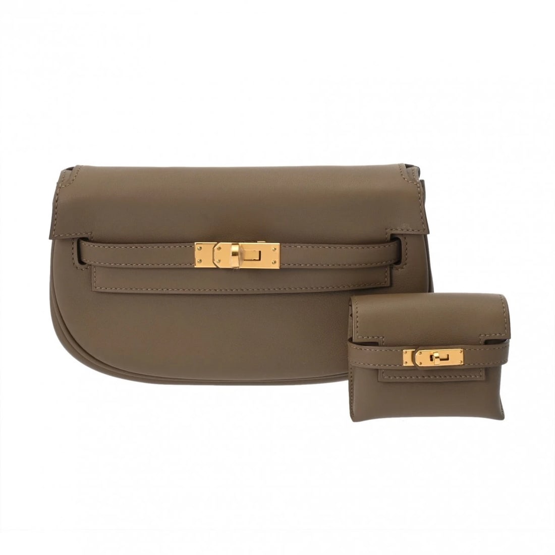 HERMES KELLY MOVE VAUX SWIFT ETOPE SHOULDER BAG: HERMES Kelly Move Vaux Swift Etope Shoulder Bag Brand: HERMES Type: Shoulder Bag Material: Vaux Swift Color: Etope Size: H:about 4.5inch W:about 7.9inch (maximum) D:about 2.4inch Accessories: None