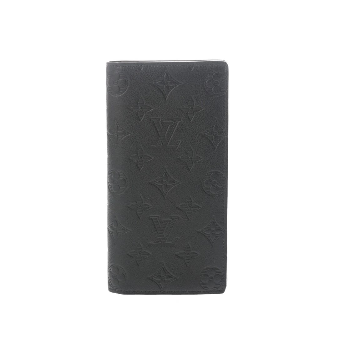 LOUIS VUITTON PORTEFEUILLE BRAZA MONOGRAM SHADOW LEATHER BLACK PURSE (1 of 6)