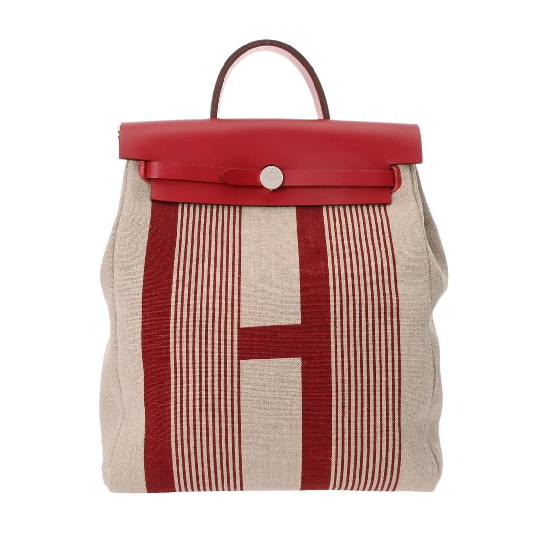 HERMES HERBAG AD PM BEIGE / RED UNISEX BACKPACK Â· DAYPACK: HERMES Herbag ad PM Beige / red unisex Backpack Â· Daypack Brand: HERMES Type: Backpack Â· Daypack Material: Toilet Camp/Vash Hunter Color: Beige / red Size: H:about 14.2inch W:about 11.4inch D:ab