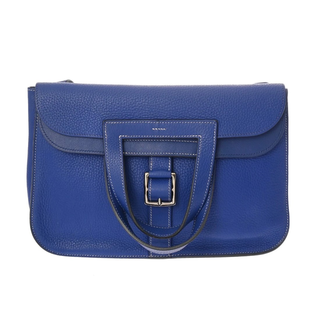 HERMES ARZAN 31 TAURILLON CLEMENCE HANDBAG: HERMES Arzan 31 Taurillon Clemence Handbag Brand: HERMES Type: Handbag Material: Taurillon Clemence Color: Blue Electric Size: H:about 11.4inch (maximum) W:about 12.2inch D:about 3.7inch Accessori